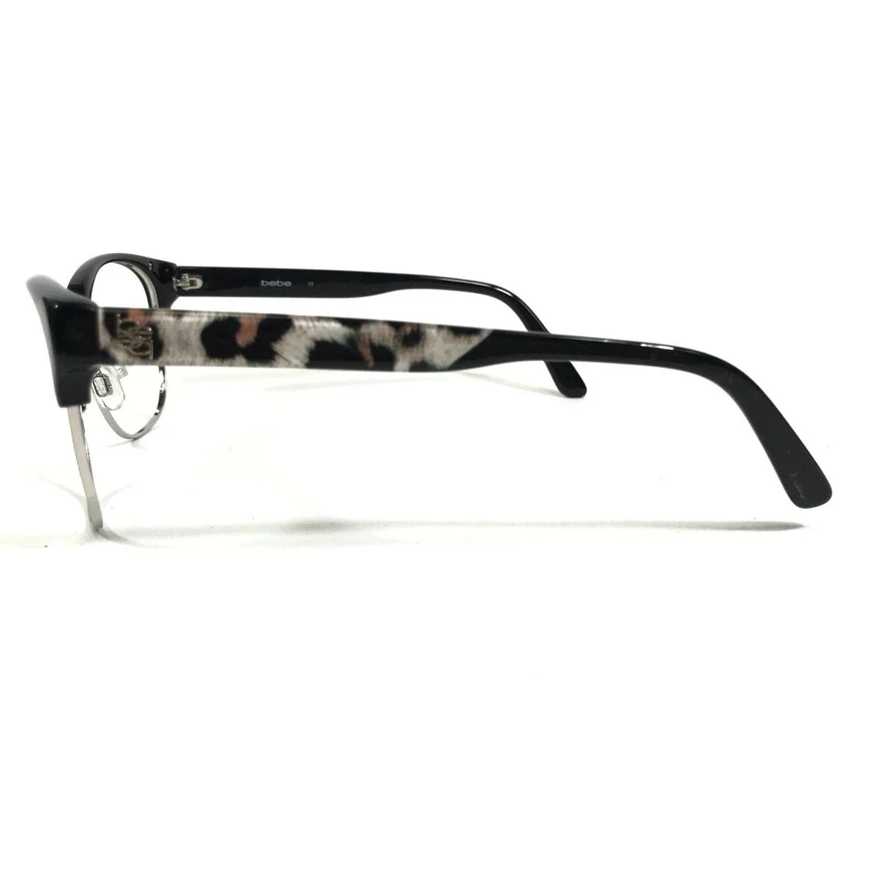 Bebe Eyeglasses Frames BB7186 001 JET TROUBLEMAKER Black Cheetah Print 56-17-135